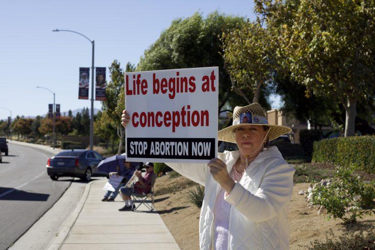 Pro-Life Sings being displayed on Newport Rd in Menifee