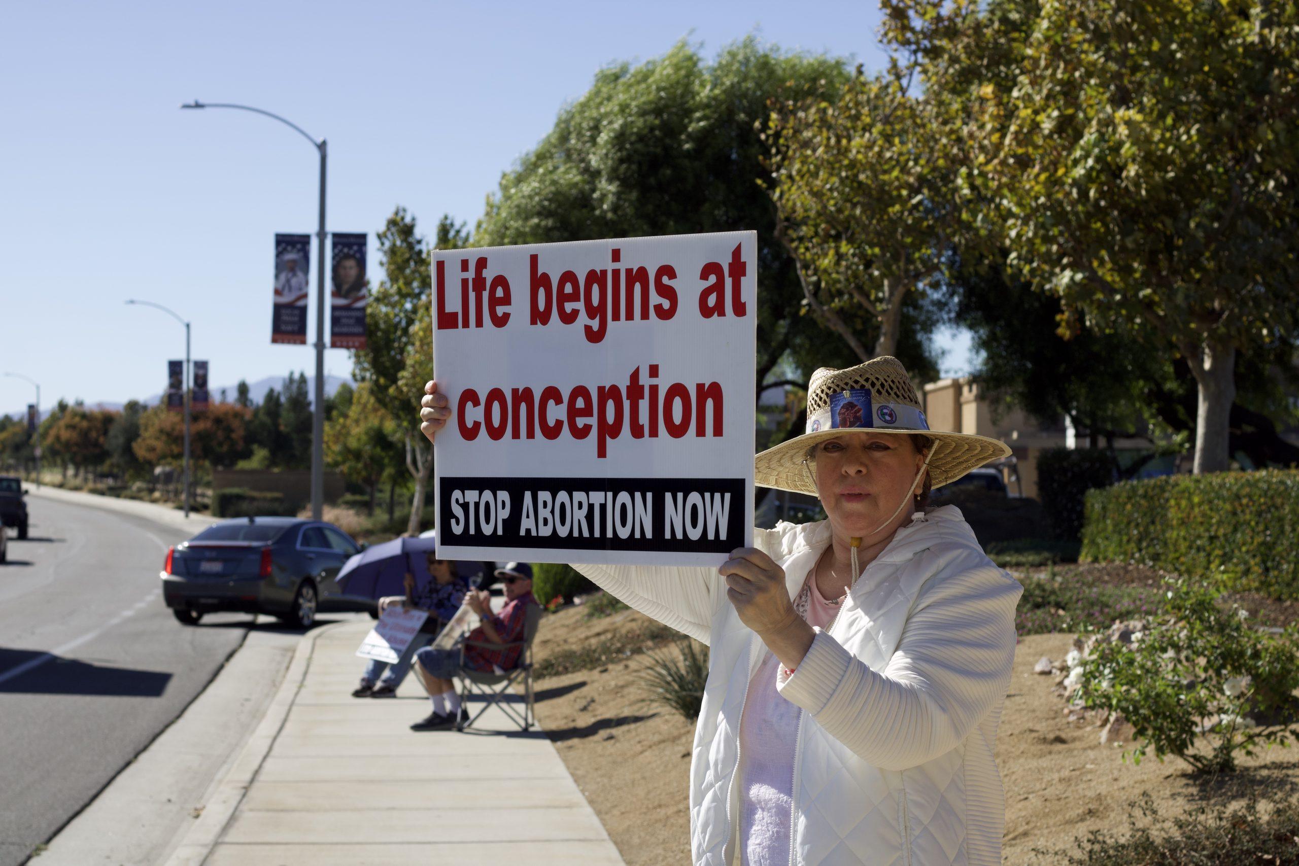 Pro-Life Sings being displayed on Newport Rd in Menifee